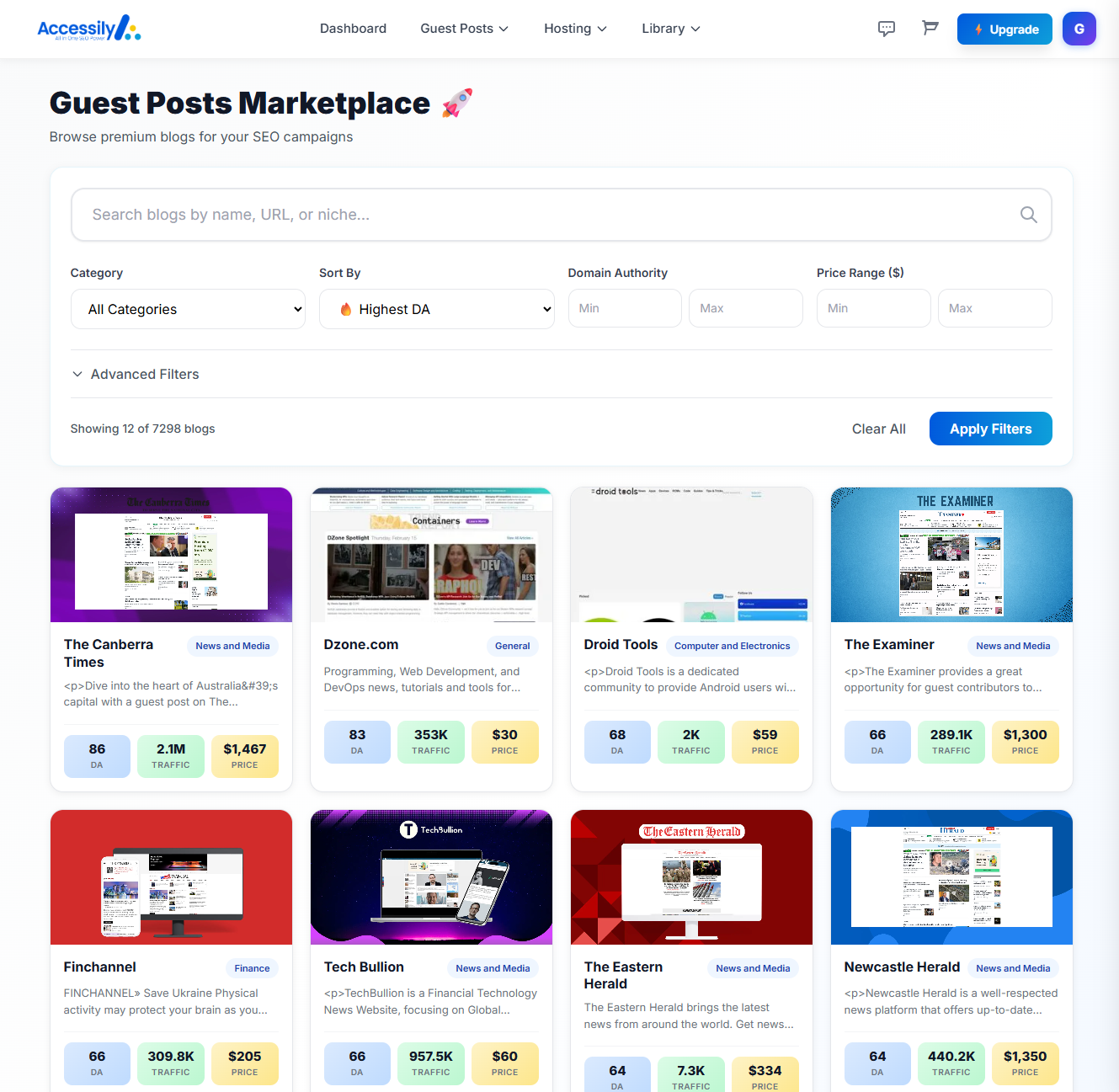 Accessily Marketplace - Browse Guest Post Opportunities