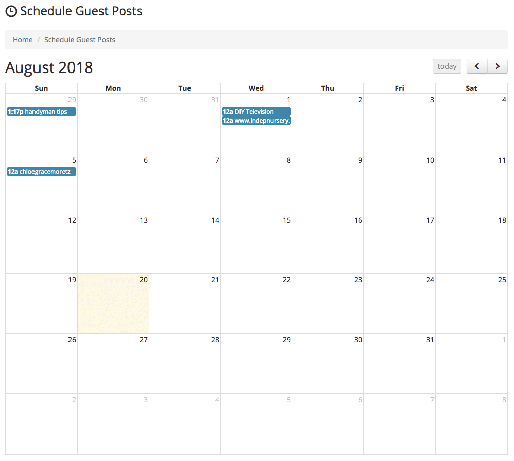 schedule guest posts